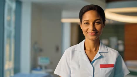 smiling nurse in a hospital setting