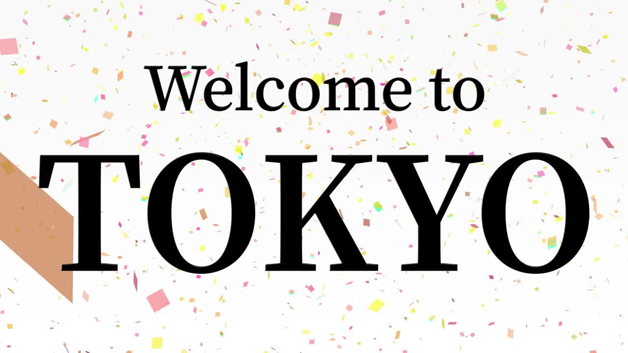 도쿄에 오신 것을 환영합니다: 메시지, 텍스트, 애니메이션, 모션 그래픽