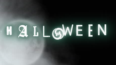 animación de saludos de halloween en el fondo del cielo nocturno