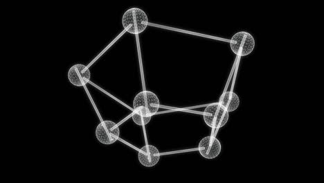 hologram of a molecule with bonds rotating - loop