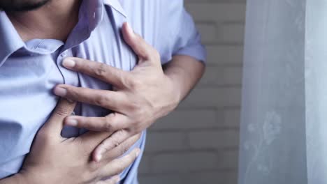 man experiencing chest pain