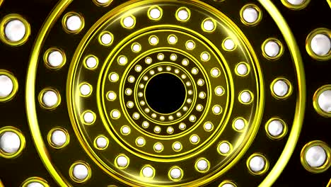 gold circles lights 3d motion background loop