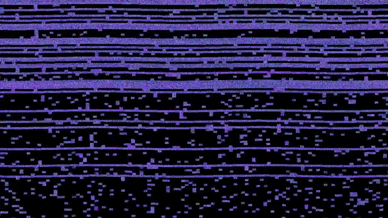 Digital Glitch Effect with Purple Horizontal Lines and Noise