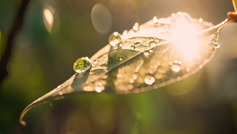 close-up of water droplets on leaf