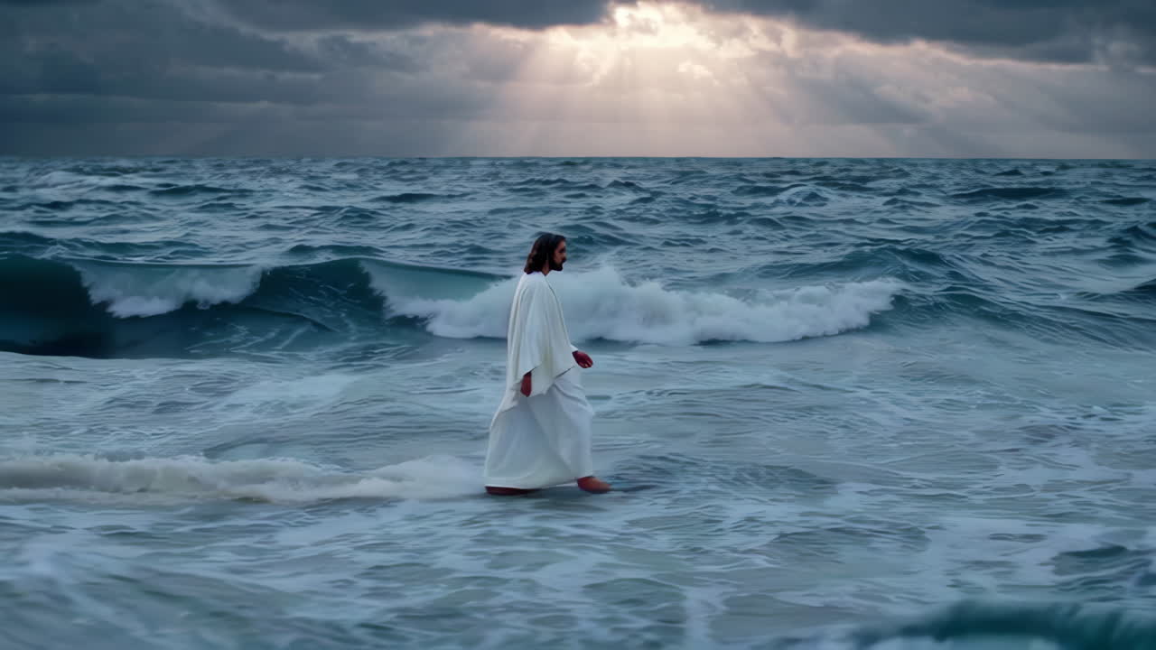 물 위를 고 있는 예수