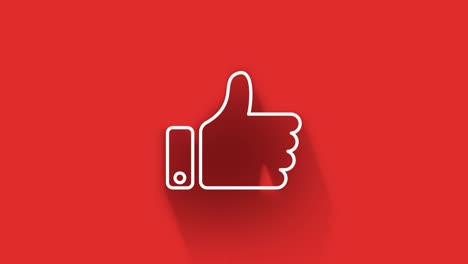 diseño de icono de sombra larga aislado en fondo rojo. contorno de icono web. gráficos en movimiento.