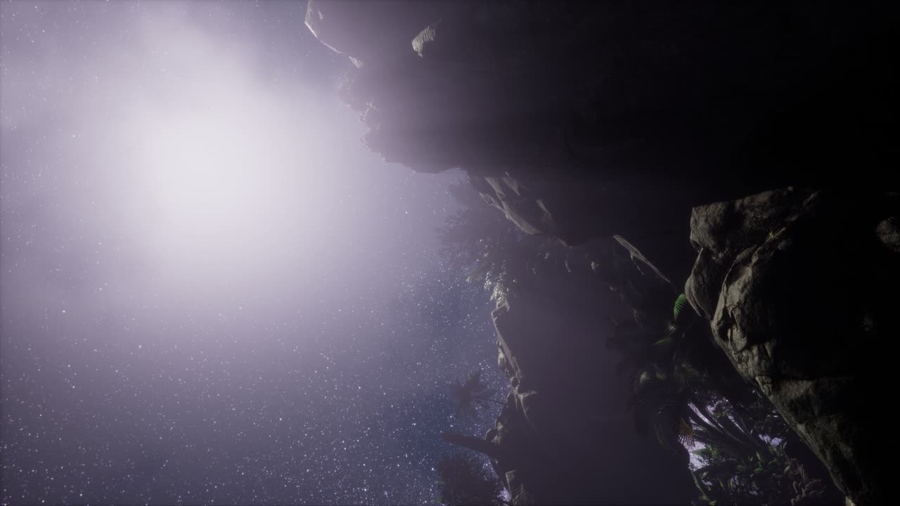 astrofotografía rastros de estrellas sobre el cañón