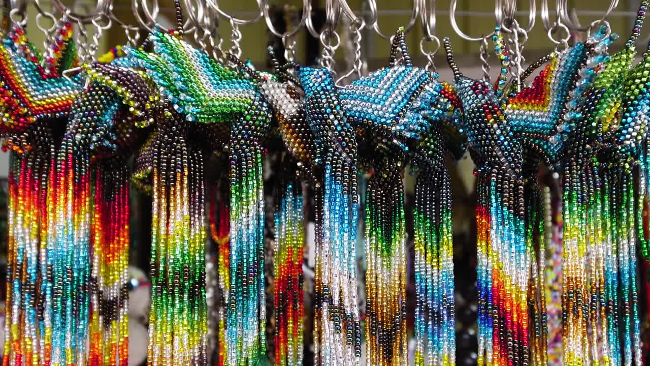 Colorful Beaded Bird Keychains: Handmade Mexican Crafts