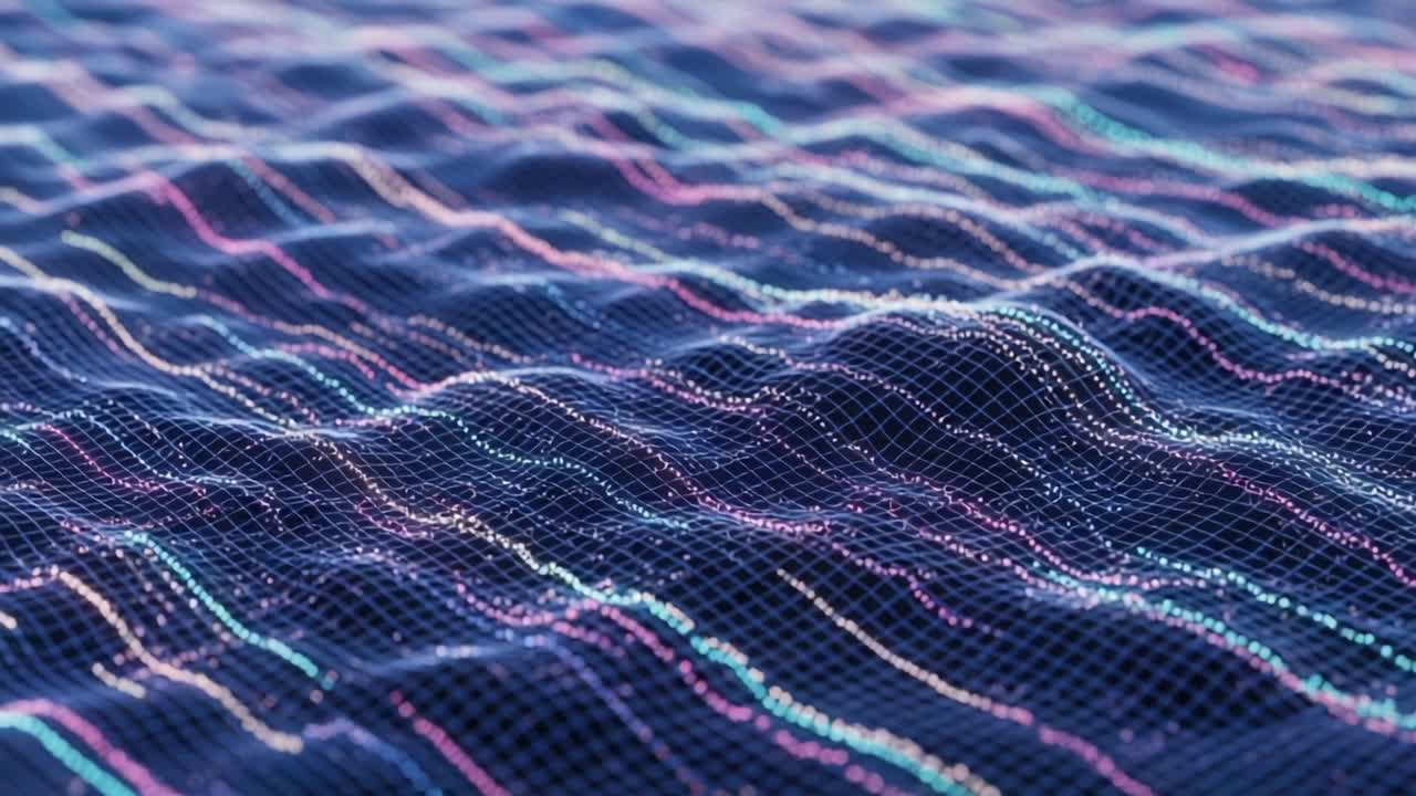 Aesthetic Flowing Patterns of Light: An Abstract Visual Representation of Waves and Textures Using Vibrant Colors and Digital Visualization Techniques