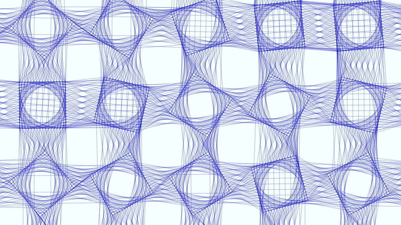 Abstract blue and white wavy line pattern on white background