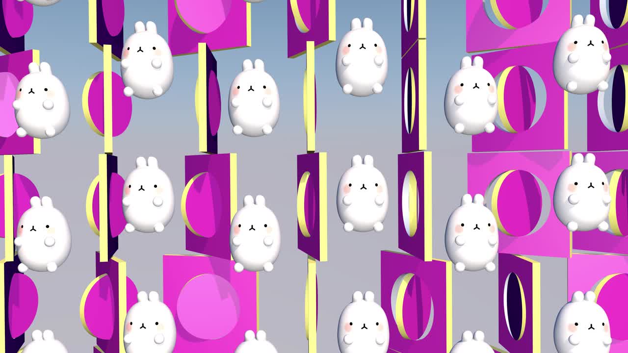 Abstract animation, background of the dynamic rotation of the elements. 3D rendering