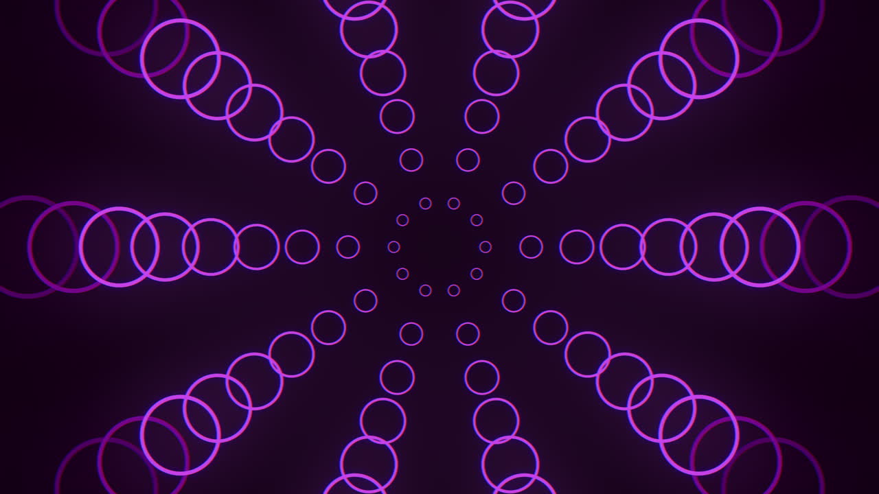 fialové geometrické kruhy s neonovou barvou