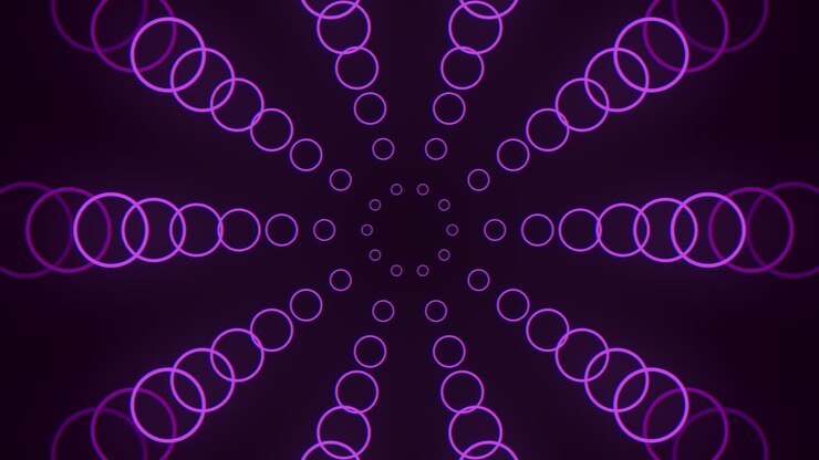 Lilla geometrisk cirkelmønster i neonfarve