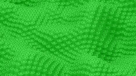 hexagon moving surface green pillars animation background