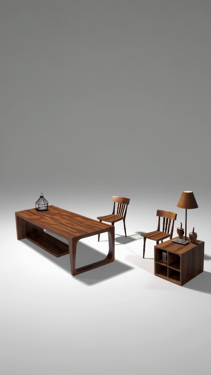 Modern Wooden Furniture Collection in Studio Setting