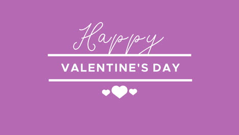 happy valentines day animation text on a pink backdrop