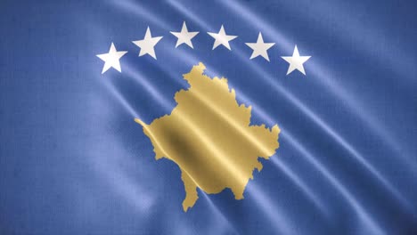 bandera realista ondeando de kosovo, animación de fondo de la bandera