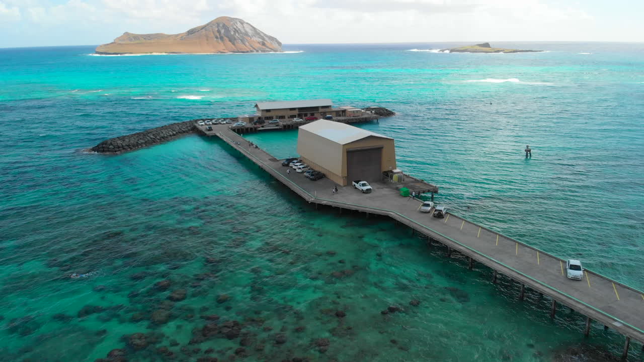 하와이 마카이 부두의 공중