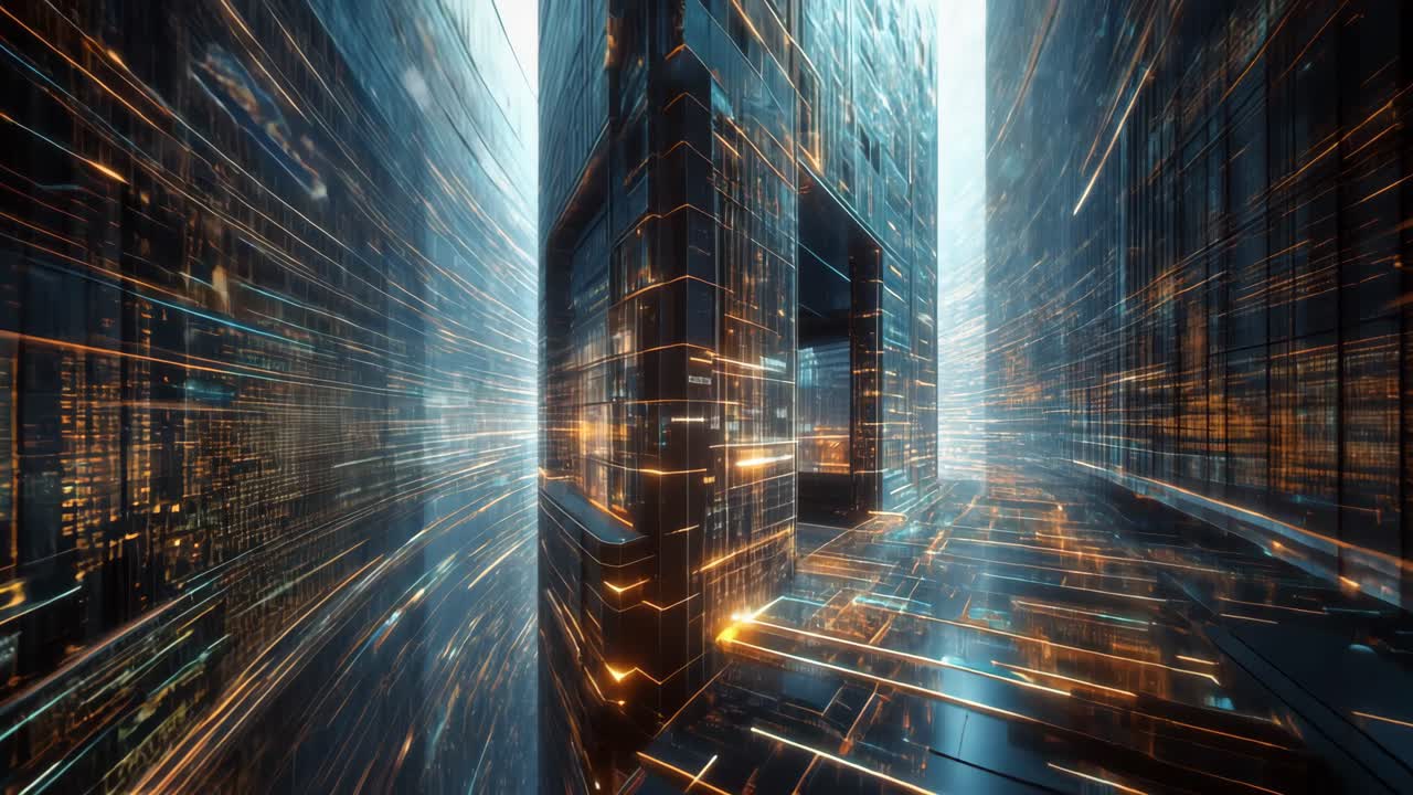 미래의 디지털 도시 풍경