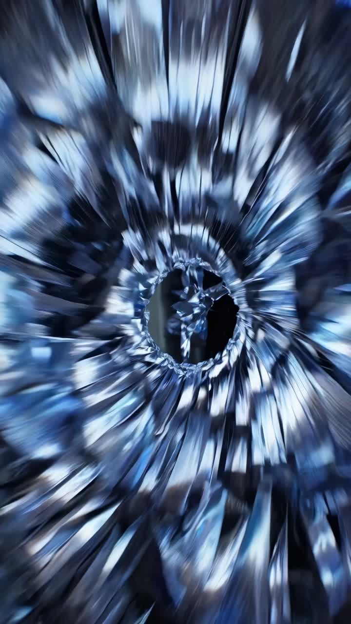 Abstract Blue and Silver Metallic Shards with Motion Blur