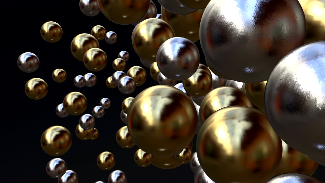 globo de oro y plata flotando en el aire