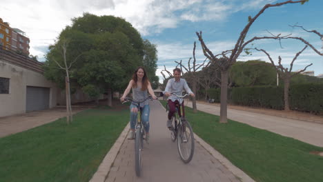 active young people spending time on bikes