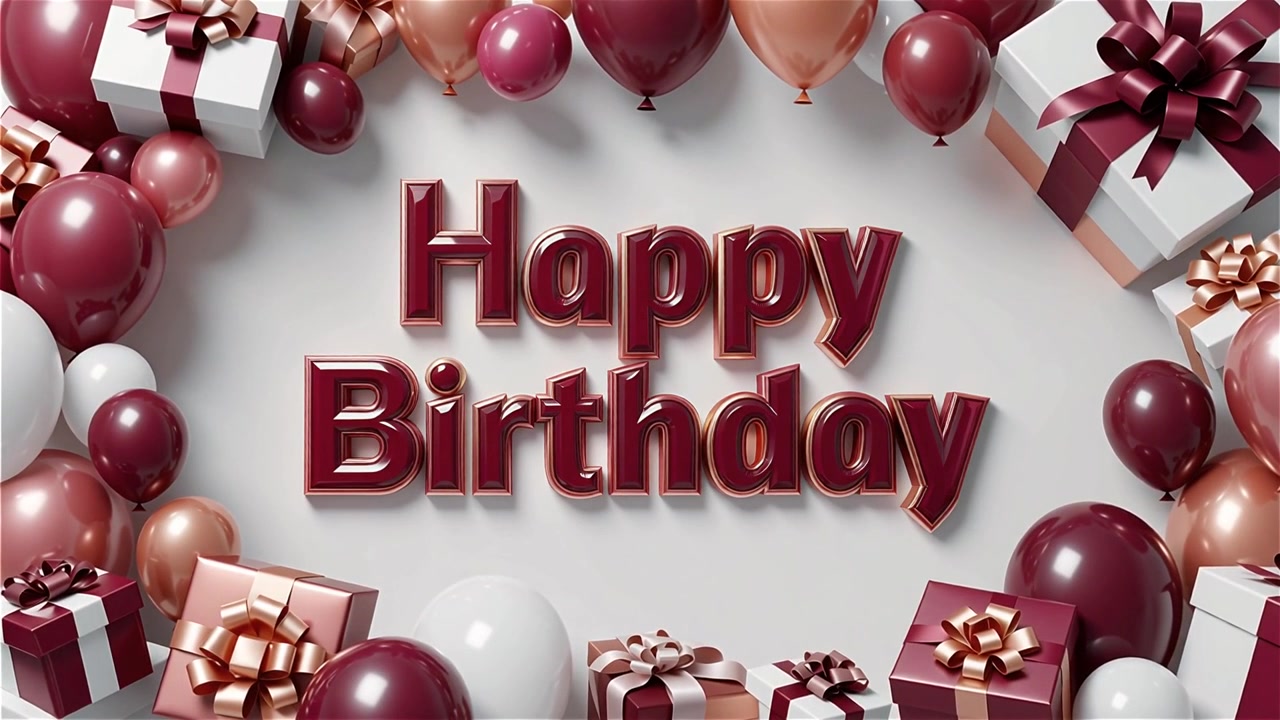 Sfondo di compleanno con palloncini e regali