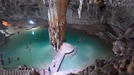 beautiful view of cenote suytun in valladolid, yucatán peninsula - mexico