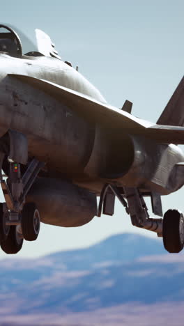 f/a-18 hornet fighter jet landing in the desert