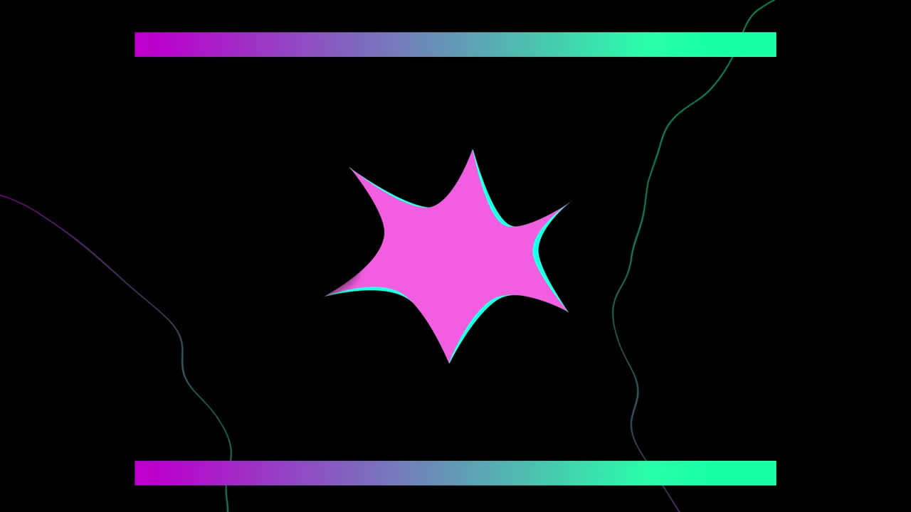 animación de gráficos de colores sobre un fondo negro