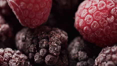 Micro-video-of-close-up-of-raspberries-with-copy-space