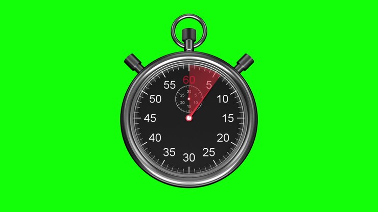 Stopwatch on green background