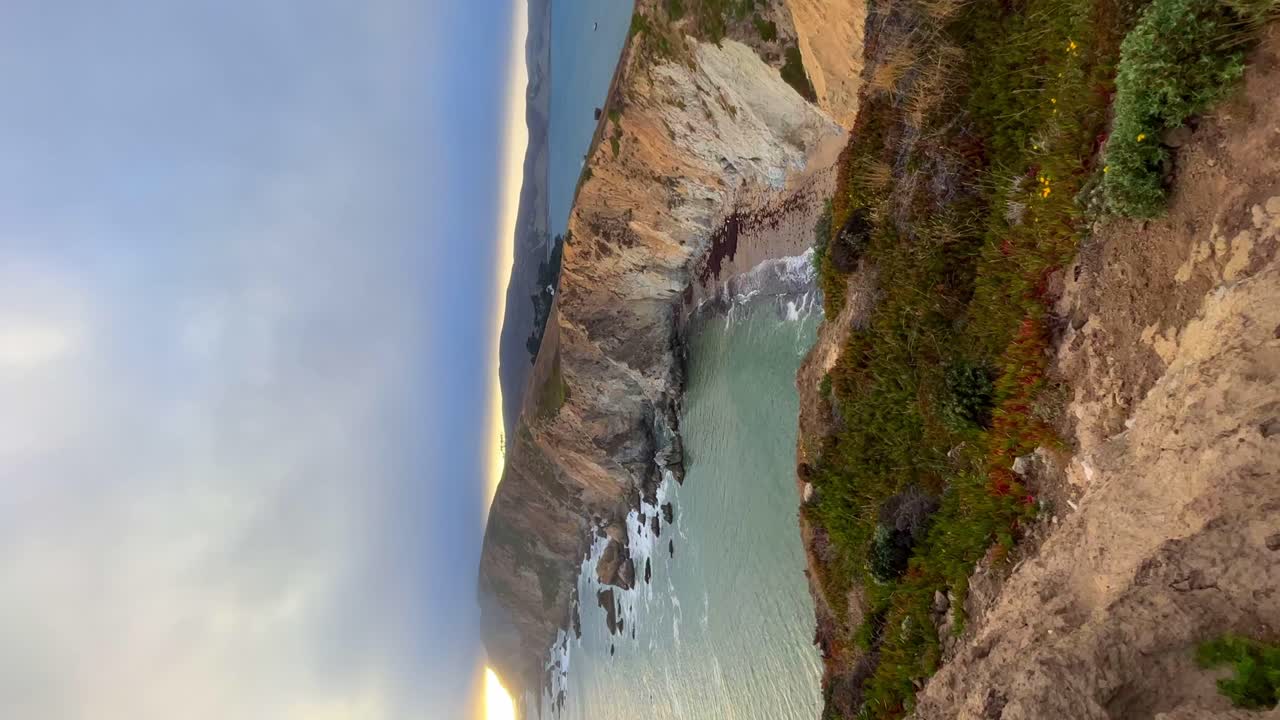 Video shot of the beautiful sunset from the viewpoint of the beach Balandra