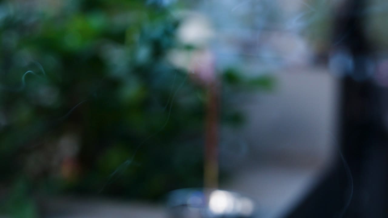 Realistic Burning Incense Smoke is in Focus — Calm, Relaxing and Meditative
