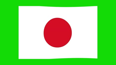 loop animation of the japan flag moving