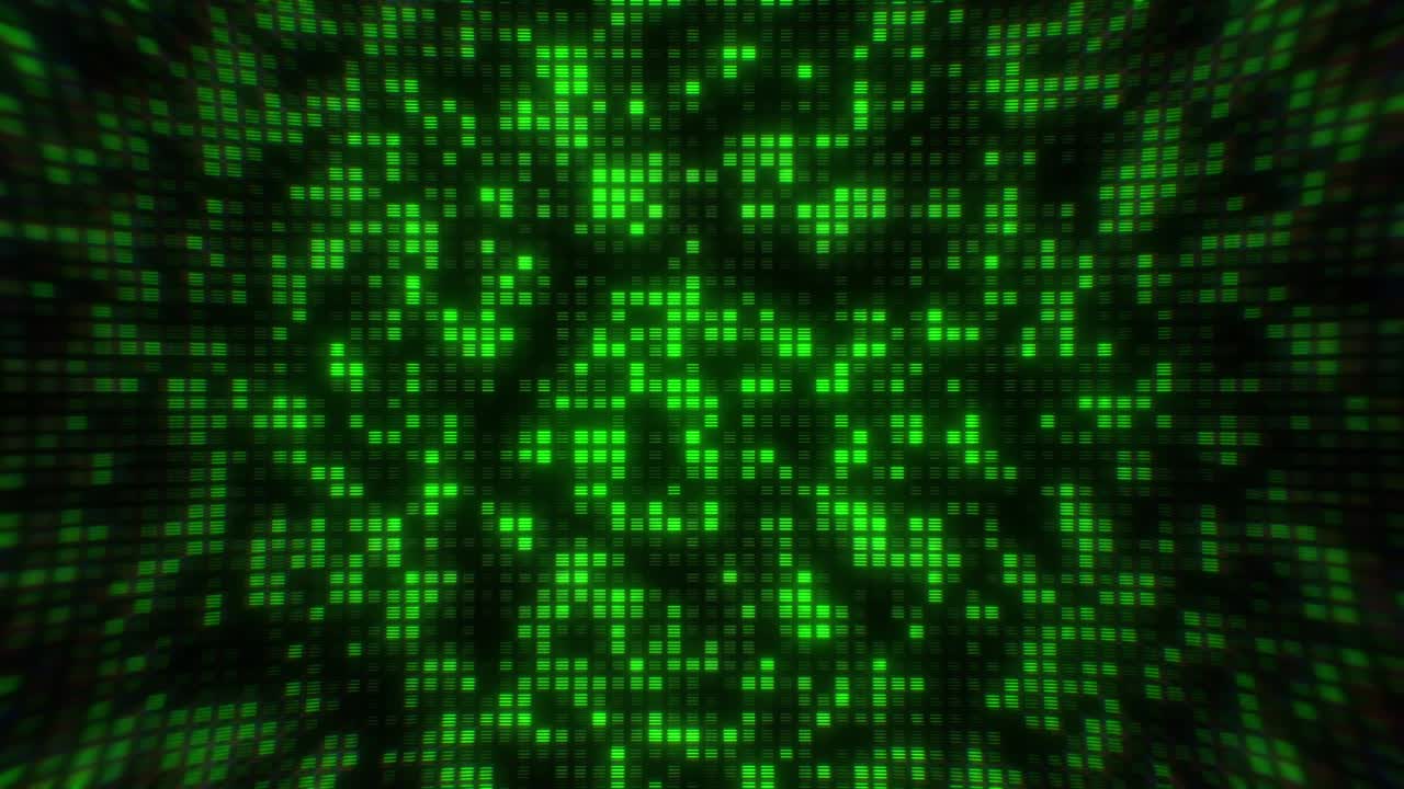 ciclo de código de fondo de patrón de matriz verde digital ascendente