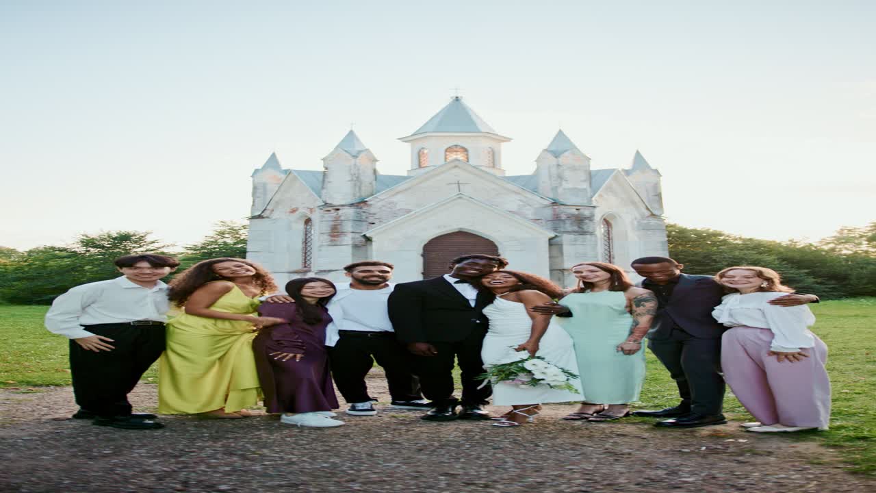 Wedding Celebration with Friends and Family at a Picturesque Chapel