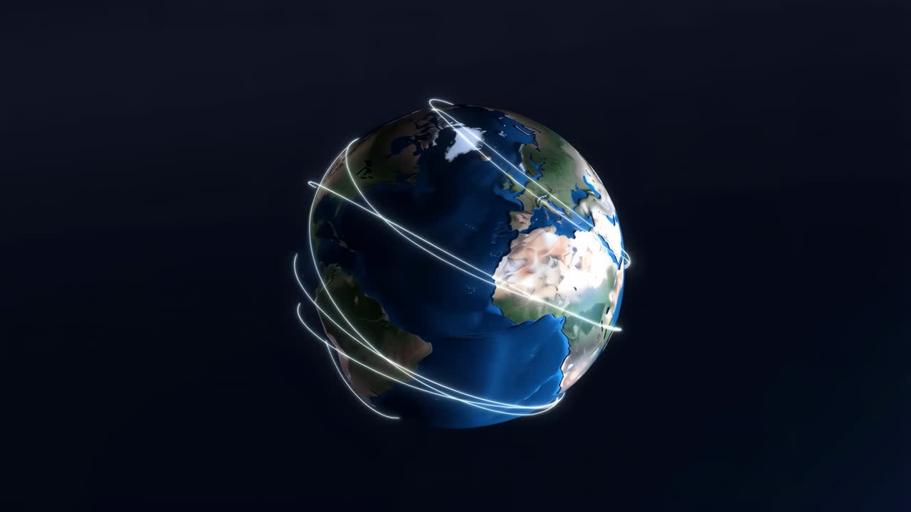 Earth Globe with Global Connections