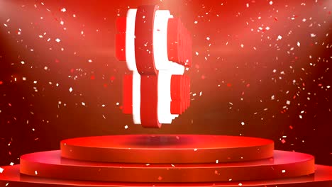 coming soon  text animation stage podium confetti loop animation
