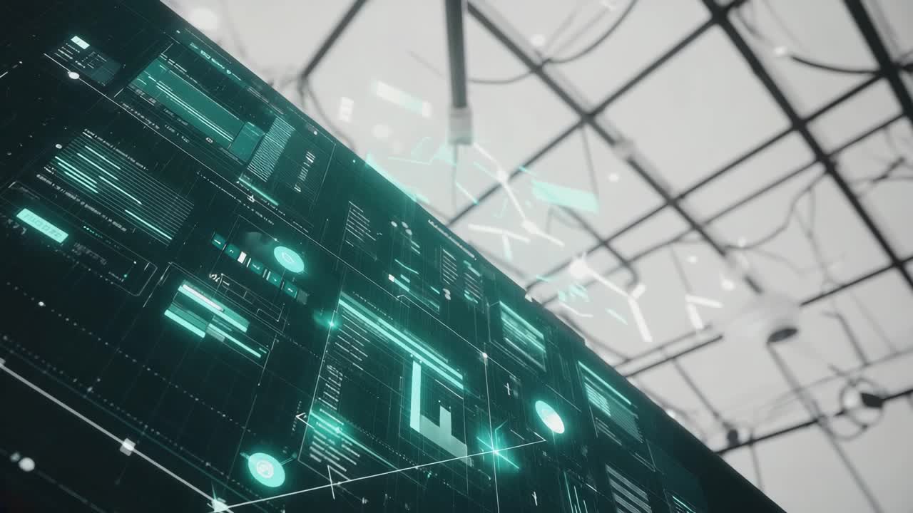 Futuristic Digital Interface and Data Display