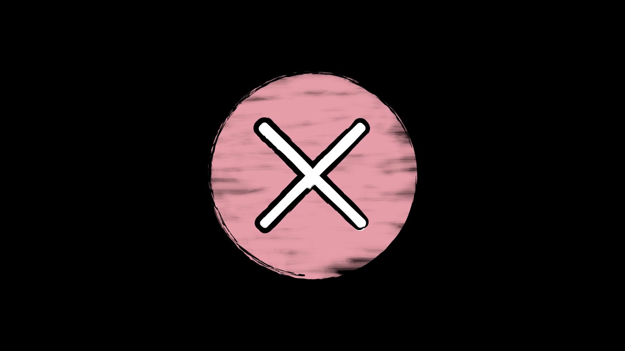Animated Hand Drawn Pink X Mark Symbol