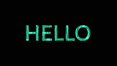 seamless loop hello text animation metallic green