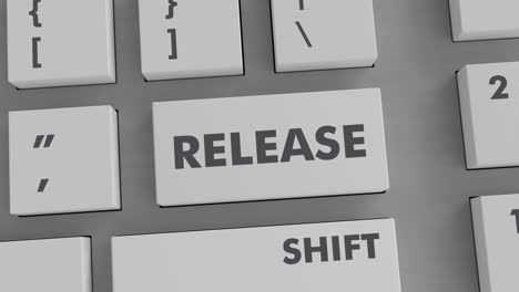 presión del botón de liberación en el teclado