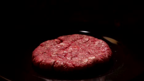 raw burger patty