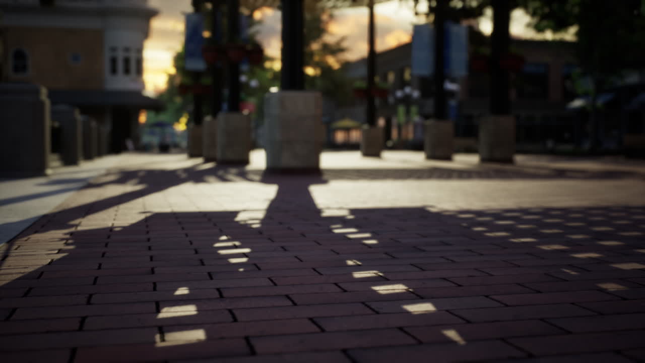 비어있는 거리가 있는 작은 마을