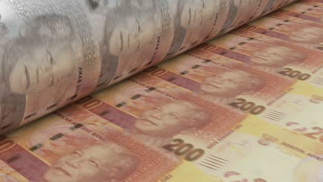 impresión de billetes de rand sudafricano