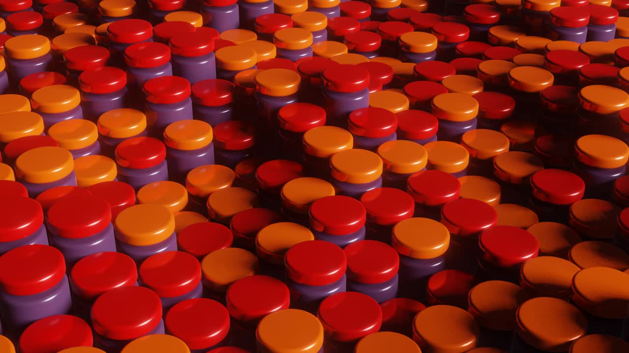 추상화 된 애니메이션 배경에서 다채로운 요소를 3d 렌더링합니다. 완벽한 루프 현대 만족스러운 3d 애니메이션