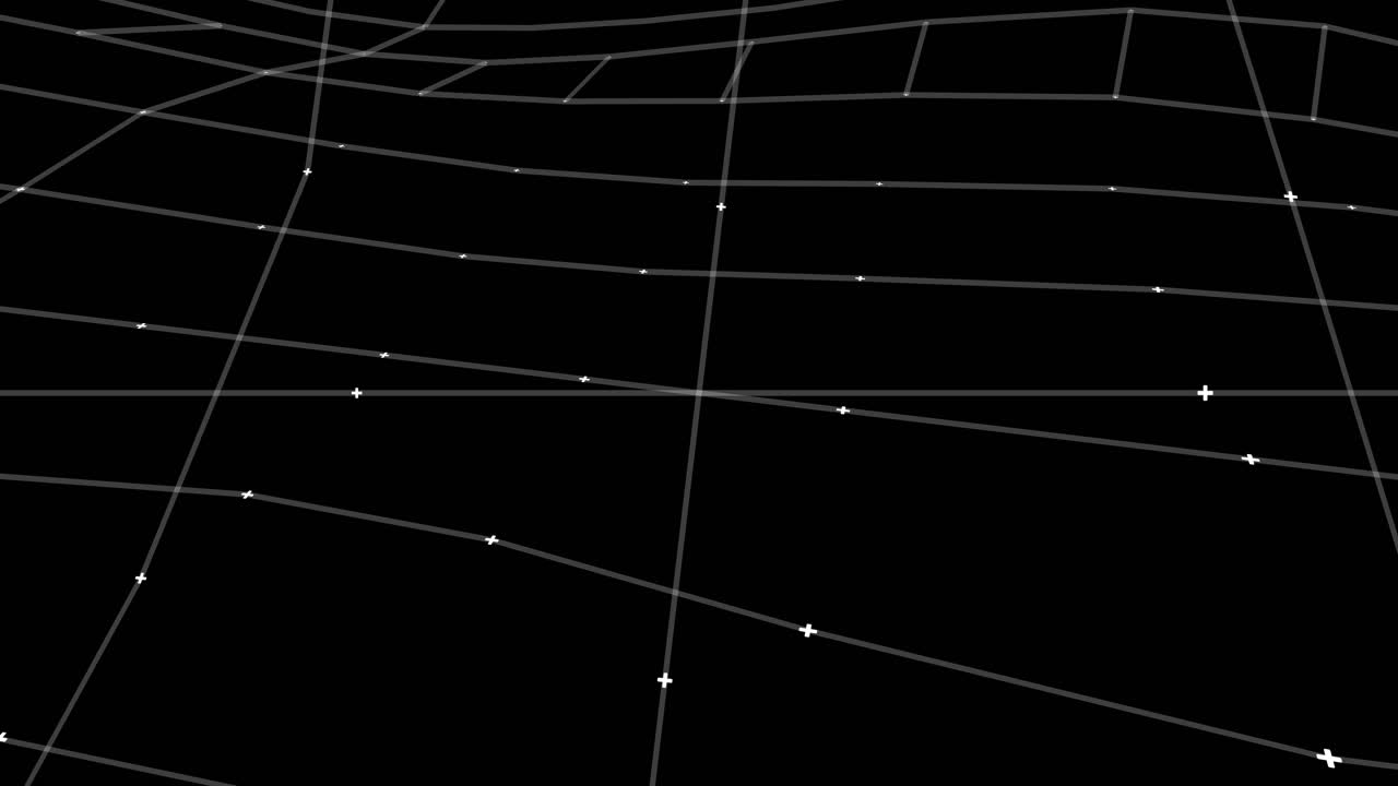Digital terrain Mapping technology creates rotating 3D landscape grid overlay