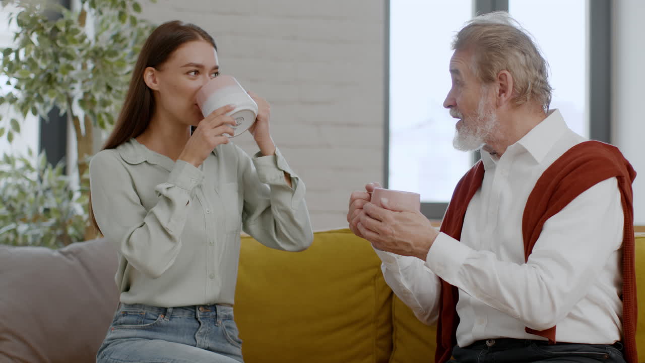 Grandparent and Granddaughter Talking