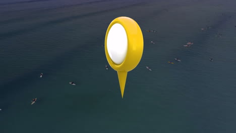 Animation of tag over boats on sea